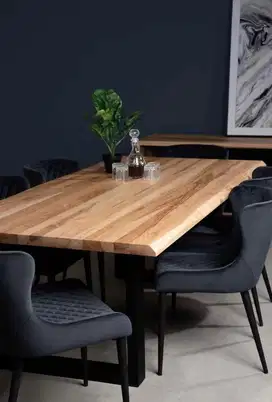 Meja makan kayu jati asli perhutani ukuran 170x80x75x5cm