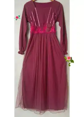 Long Dress kombi Tutu Cantik.Like New