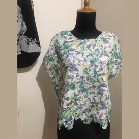 Blouse top atasan kaos mix lace/brukat Branded