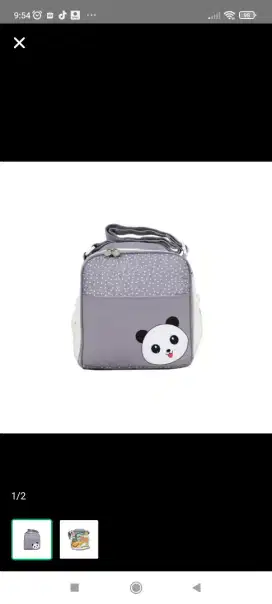 Omiland tas bayi kecil panda series abu saku print