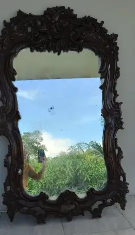 Cermin Kayu Jati Asli