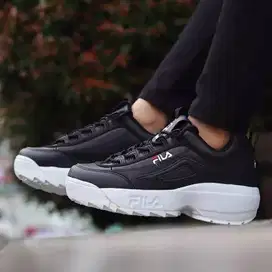 Sepatu Fila Disruptor 2 Korea Hitam Putih Wanita