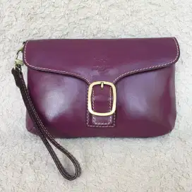 Santa Barbara PRC Clutch Ungu Kulit Asli