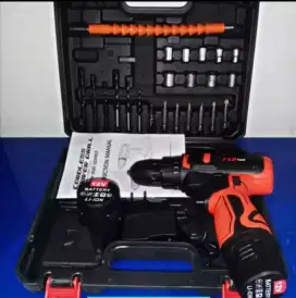 (Rumah teknik jogja)mesin bor cordless jld, komplit 1 box