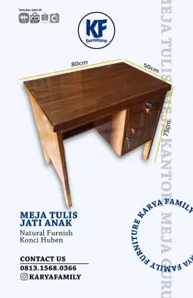 Meja tulis 1/4 biro Jati uk80x50. Termurahh