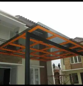 Canopy kaca sunglas,alderon,onduline,spandek,genteng pasir, dll