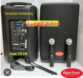 Speaker aktif portable Baretone Max 10 he max10he tws 10 inch original