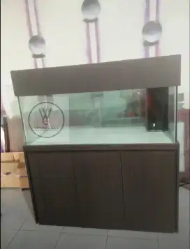 aquarium kabinet ukuran 120×50×50cm kaca full 8mili sistem sump filter