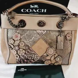 Tas Coach original kulit ular & sapi, lengkap box