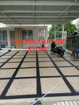 Lantai carport batu sikat