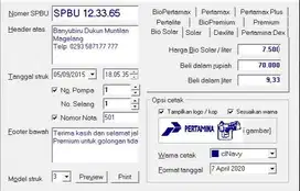 Software Nota BBM Premium Pertalite Solar Pertamax