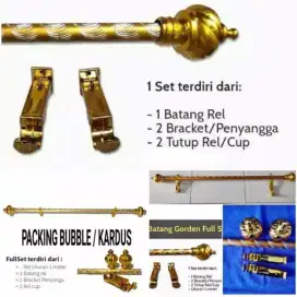 Set tiang gorden warna gold saja