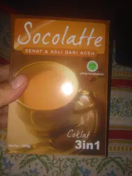 Minuman socolatte aceh 3in1 varian coklat bubuk chocolate powder 250g.