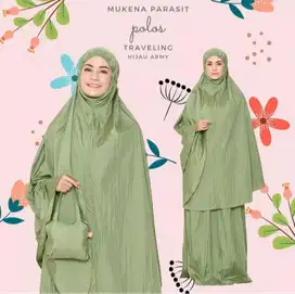 Mukena Travel Mini Parasit Hijau Army