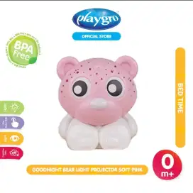 Playgro Goodnight Bear Light Projector Soft Pink Lampu Tidur Anak Bayi