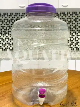 PET KRAN NATURAL COLOR/CLEAR CAP.19LTR PURPLE COLOR,MOQ 200PCS