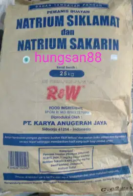 Sodium Cyclamate (Natrium Siklamat & Nat Sakarin)PemanisBuatan25kg/sak