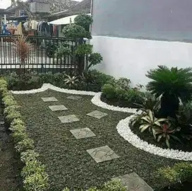 Taman minimalis teras halaman depan rumah