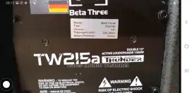 Speaker 3 way new beta3 TW215a double 15in thunder 1500 watt suara top