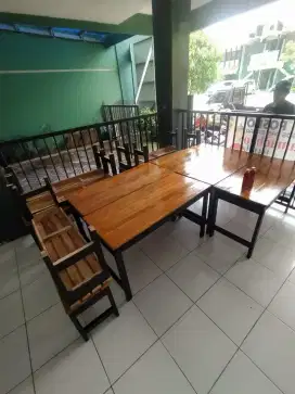 Meja warkop full kayu