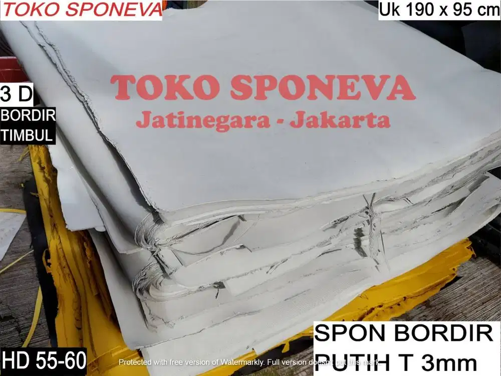 Spon BORDIR PUTIH Tebal 3mm - renyah & mudah sobek