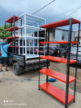 rak besi hitam murah plus kaki karet