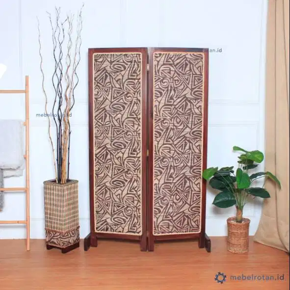 PENYEKAT RUANGAN KAYU 2 DAUN | PEMBATAS RUANGAN | SKETSEL