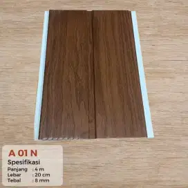 Plafon PVC Laminate (warna doff). 400cm x 20cm x 8mm