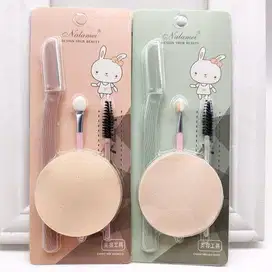 Set Kosmetik 4 in 1 Sponge Face And Eyelash Set Alat Make Up