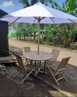 Meja payung jati,meja kolam,meja pantai,meja taman,kursi cafe