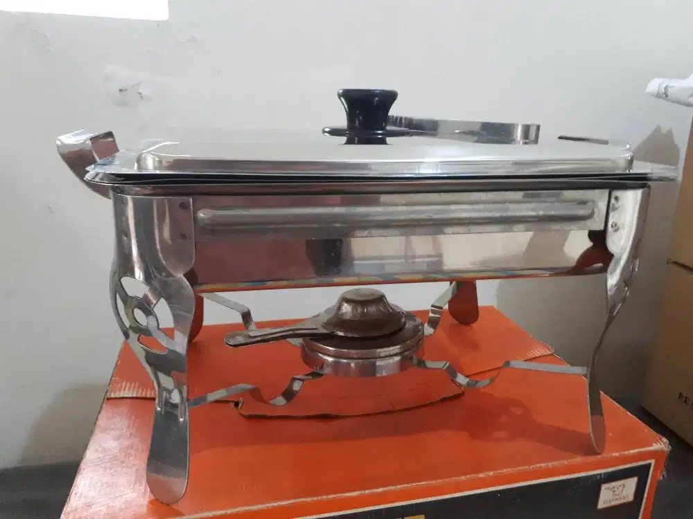 Elephant Pan With Stove (P100) Food Warmer Stainless Steel Pan Murah