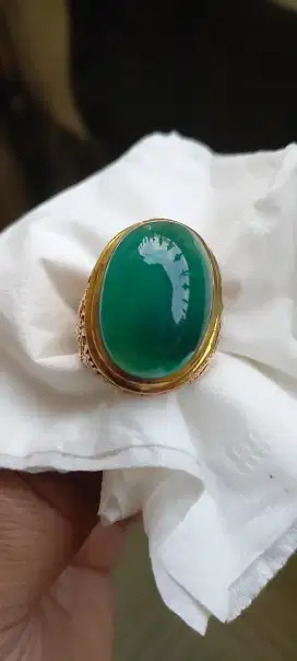 Bacan majiko ijo botol ring perak ukir