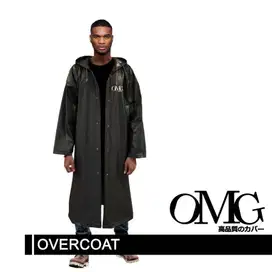 Jas Hujan Karet PVC OMG Long Coat Overcoat Mantel Jubah Lengan Panjang