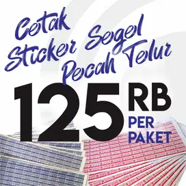 Cetak Sticker Segel Pecah Telur harga 125rb/paket