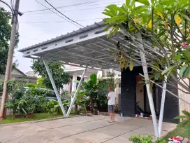 Kanopi baja ringan tiang V mewah