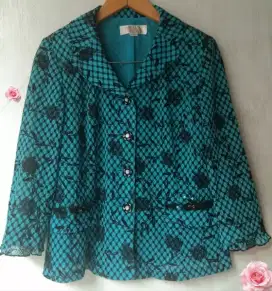 Atasan Blazer Brokat Premium.Branded POLLARI.Like New