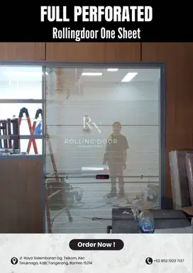 Rolling door one sheet full perforated lubang murah
