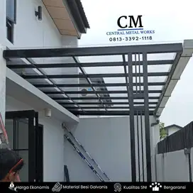 KANOPI BESI HOLLOW GALVANIS ATAP TRANSPARAN SOLARFLAT/SOLAR TUFF