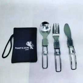 Sendok garpu pisau lipat camping outdoor