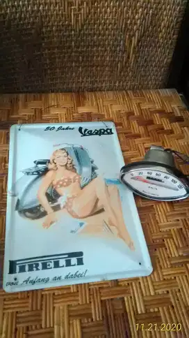 Speedometer vespa dan iklan seng vespa