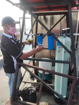 Alat filter saringan air pompa sumur bor tanah/PDAM PAM keruh kuning