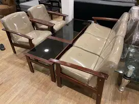 Sofa kayu asli 1 set Aprilia Sofa set Ligna sofa minimalis Kursi tamu