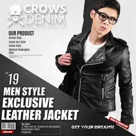 Jaket Kulit, Jaket Kulit Pria, Jaket Kulit Motor, Jaket Ramones Hitam