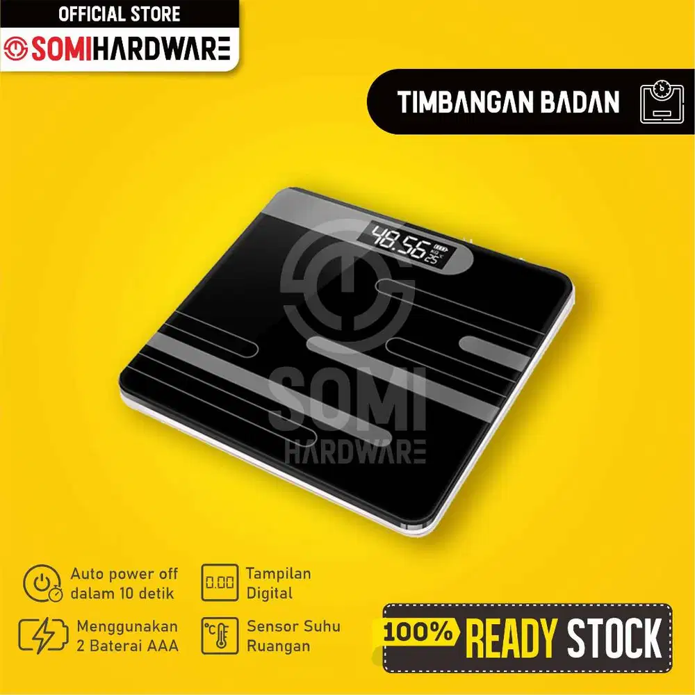 Timbangan Badan Digital + Temperature USB Rechargeable
