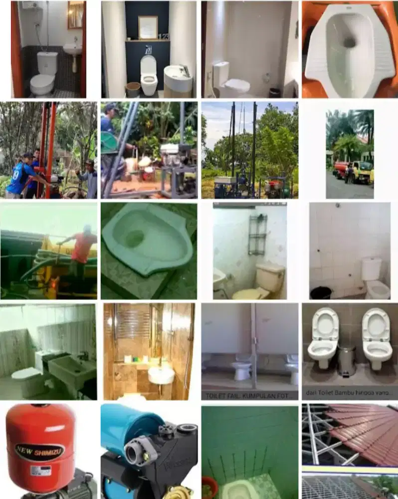Wc tumpat sedot sapsitenk atap genteng rumah bocor sanyo sumur bor dll