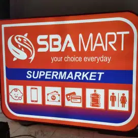 Signage neonbox minimarket supermarket toko pasar toserba lightbox