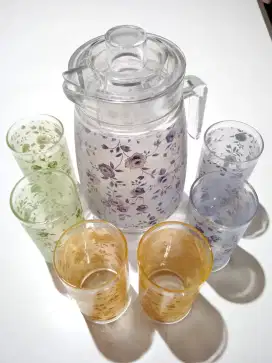 Set Teko  Pitcher Jug 1,5 liter dan 6 Gelas