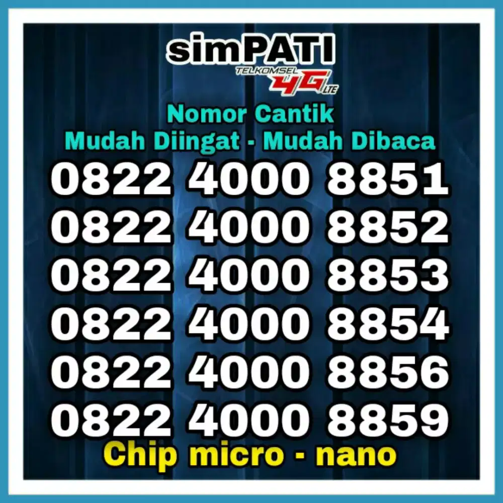 Nomor Cantik Simpati 4G Kartu Perdana Nomer Rapih Termurah