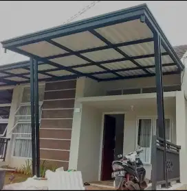 Kanopi modern rangka tunggal atap alderon