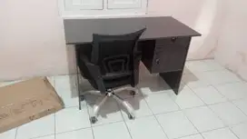 JUAL SET MEJA KURSI KERJA HITAM GRATIS PASANG & ANTAR